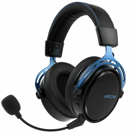 Mpow Gaming Headset for PS4, PC, Xbox One, Wireless Stereo Gaming Headset with Detachable Noise Cancelling Mic, Memory Foam, Premium Leatherette, Surround Sounds, USB Transmitter Included, PC,