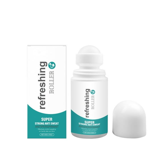 Summer Sweat Control Roller Ball, Refreshing Long-term Sweat Absorption for Armpits Hands Feet & Face, Portable Universal 50ml Roll-on, Anti-Perspirant Deodorant
