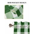 thumbnail image 7 of Green White Buffalo Check Half Window Curtains 24 Inches Long, Farmhouse Plaid Modern Geometric Window Treatment Curtain Drapes, Short Curtains Tiers for Kitchen Over Sink, 27.5"x24", 2 Panels, 7 of 7