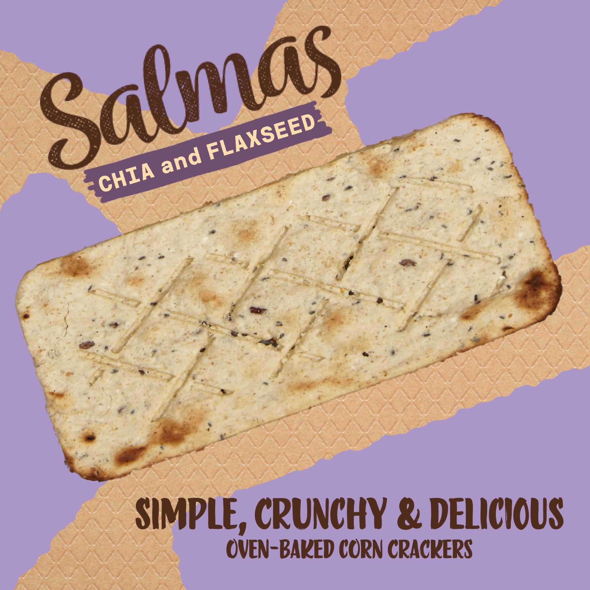 (4 pack) Sanissimo Salmas 7 pc / 0.63 oz Box, Chia & Flaxseed Crackers