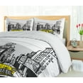 thumbnail image 5 of Ambesonne Sketchy Duvet Cover Sets, Cab in New York City, 2-King, Black Taupe Yellow, 5 of 7
