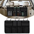 thumbnail image 1 of Bolsa colgante multiusos plegable para asiento trasero, bolsillo de red, 46 × 86cm, negro, caja de almacenamiento para coche, caja de almacenamiento para coche, 1 of 5