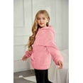 thumbnail image 3 of Arshiner Girls Hoodie Sherpa Fleece Pullover Hooded Sweatshirt for Girl Button Up Casual Outerwear Coat With Pockets, 3 of 8