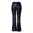thumbnail image 6 of Jxximdong Pants for Women Women's Sexy Sequined Shiny High Waist Stretch Flare Pants Nightclub Trousers Blue L Trousers, 6 of 8