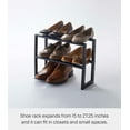 thumbnail image 6 of Yamazaki Home Expandable Shoe Rack - Two Sizes, Black, Steel, Double, Holds 6 to 12 shoes, Expandable, 6 of 7
