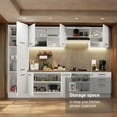 thumbnail image 4 of Madesa Hazel Kitchen Set Pantry Storage 3 Drawers 3 Wall Cupboards 3 Base Cabinets Multiple Compartments Organization - White, 4 of 11
