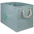 thumbnail image 1 of Design Imports CAMZ38652 14 x 8 x 9 in. Polyester Rectangle Pet Bin Paw, Aqua - Small, 1 of 10