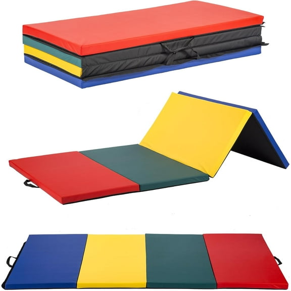 PayLessHere CM Gymnastics Mat 4'x8' - Foldable PU Leather w/Handles for Yoga/Tumbling
