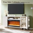 thumbnail image 6 of SinCiDo 70" Electric Fireplace TV Stand, Modern TV Stand up to 80" with Fireplace, Wood Media Console w/Curved Profile Design for Living Room, 6 of 9
