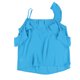 thumbnail image 2 of bar III Blusa asimétrica con hombros descubiertos para mujer, azul, pequeña, 2 of 2