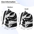 thumbnail image 2 of Bingfone Abstract Black White Swirls Print Canvas College Laptop Backpack, Large Capacity Lightweight College Bookbag Casual Daypack, 2 of 5