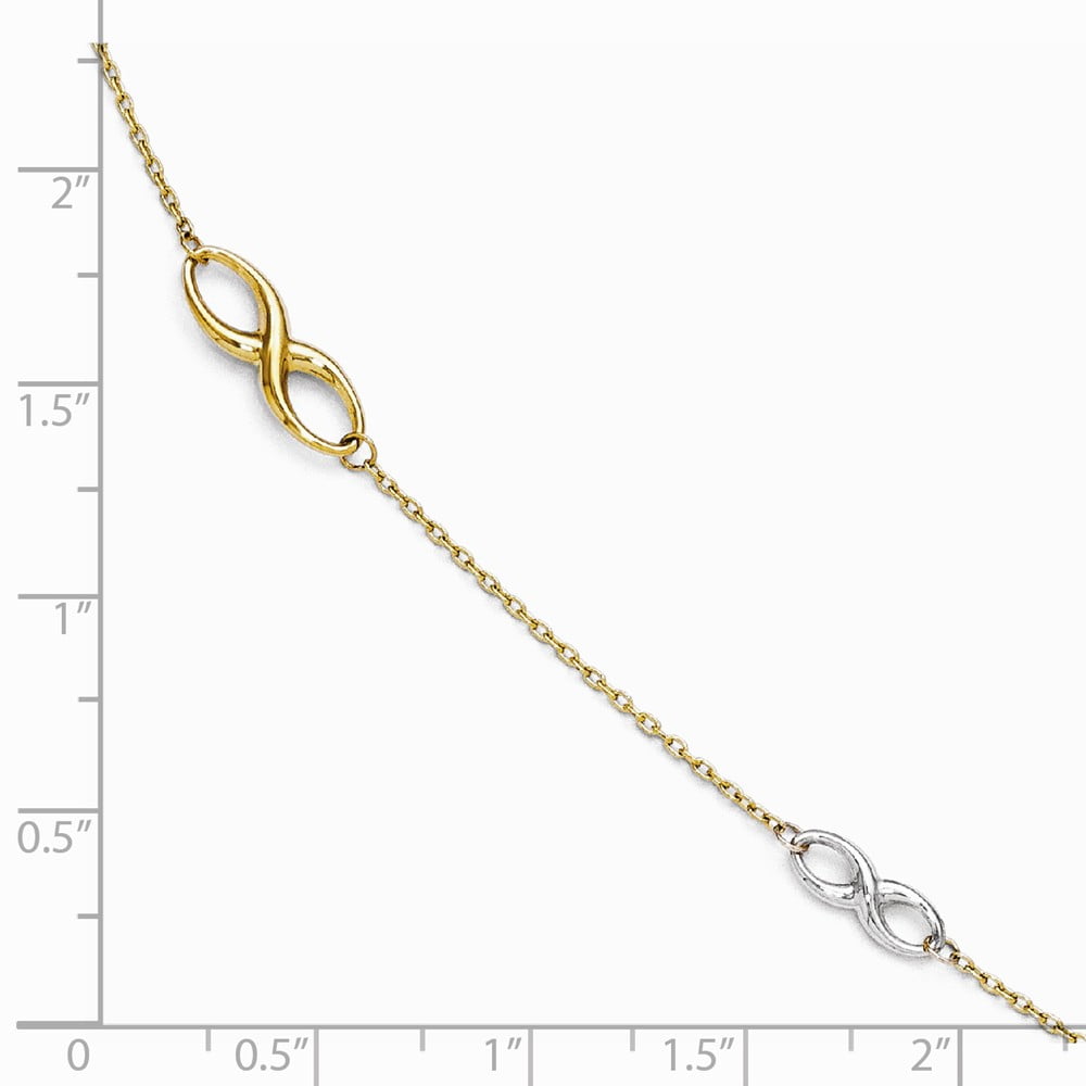 Anklet Beautiful White and yellow gold 14K Leslies 14K Two-tone Polished w/1in ext Anklet Beautiful White and yellow gold 14K Leslies 14K Two-tone Polished w/1in ext