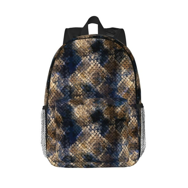 Disketp Watercolor Snake Skin Mochila Escolar de 15 Pulgadas, Mochila Ligera para Estudiantes, Viajes y Trabajo, Cómoda y Resistente para el Uso Diario