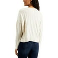 thumbnail image 3 of Hippie Rose HEATHER OATMEAL Girls Juniors' Ribbed Henley Sweater, S, 3 of 4