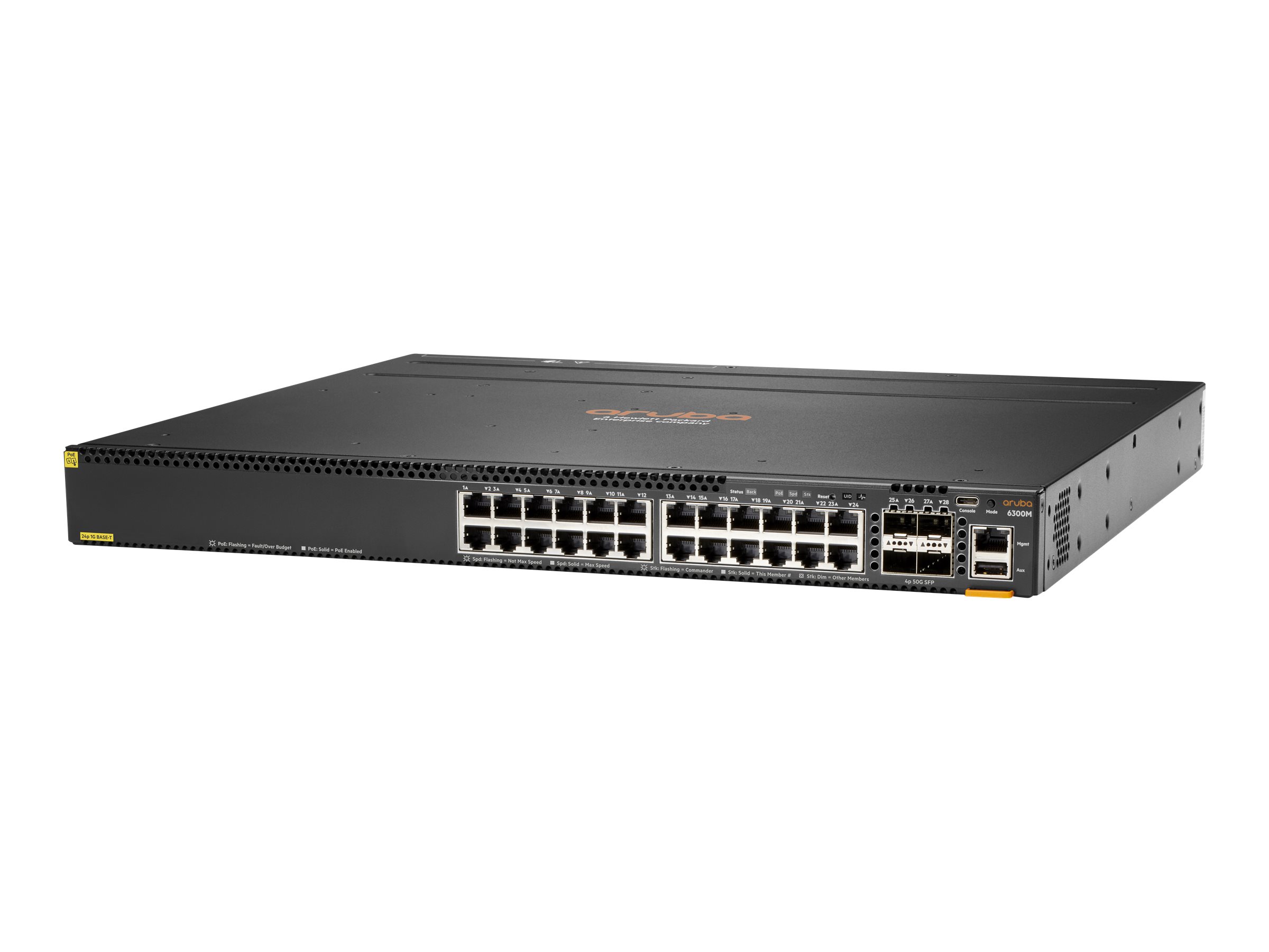 HPE Aruba 6300M Switch L3 managed 24 x 10/100/1000 (PoE+) + 4 x