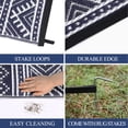 thumbnail image 6 of EastVita 6 X 9 ft Plastic Black Blue White Rectangular Beach Front Porches Patio Picnic RV Camping Garage Bohemia Area Rug, 6 of 8