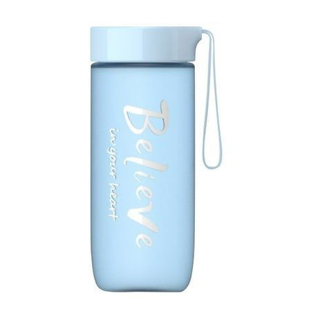 

Machinehome Water Bottle 550ml Frosted Hanger Drinking Cup Leakage-proof Plastic Portable Water Bottle Blue