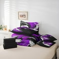 thumbnail image 5 of Feelyou Adult Modern Stripes Bedding Comforter Set 7 Pieces, Black Purple Geometric Full Bedding Set, Abstract Stripe Ombre Reversible Fitted Sheet Flat Sheet, Super Cozy Room Decor, 5 of 7