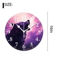thumbnail image 2 of 16 Inch Wall Clock Battery Operated Silent Clock Decorative for Office, Kitchen, Outdoor, Living Room，Wolf Couple on Mountain Howling Moon Starry Night Sky Multicolor, 2 of 4