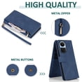 thumbnail image 3 of Asuwish Wallet Kickstand Hard Shell Cell Phone Case with Tempered Glass Screen Protector for OPPO Reno 10 5G, Blue, 3 of 7