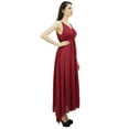 thumbnail image 6 of Bimba Women's Long Maxi Cotton Beach Dress Drawstring Waist Strappy Resort Dresses, 6 of 9