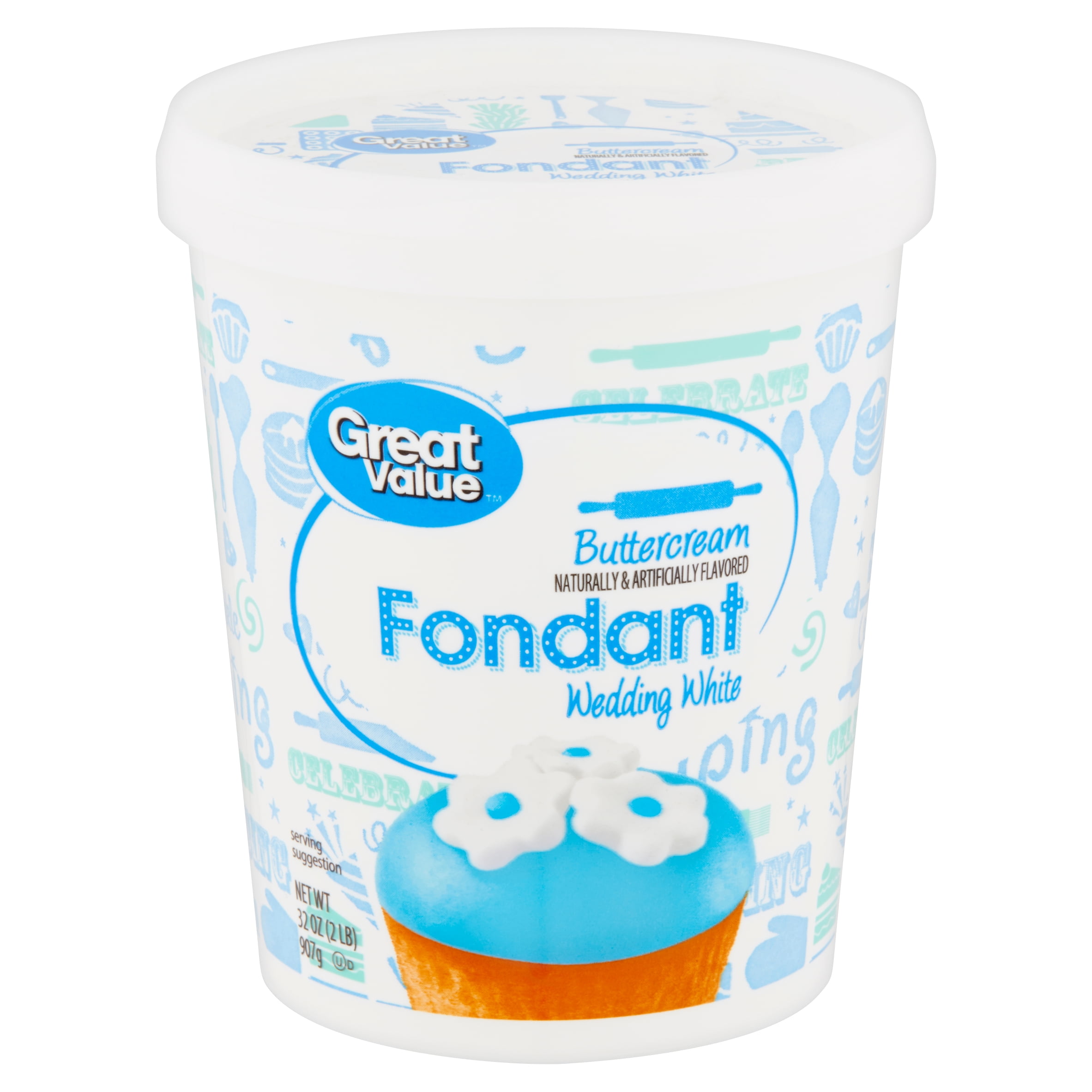 Great Value Buttercream Wedding White Fondant, 32 oz