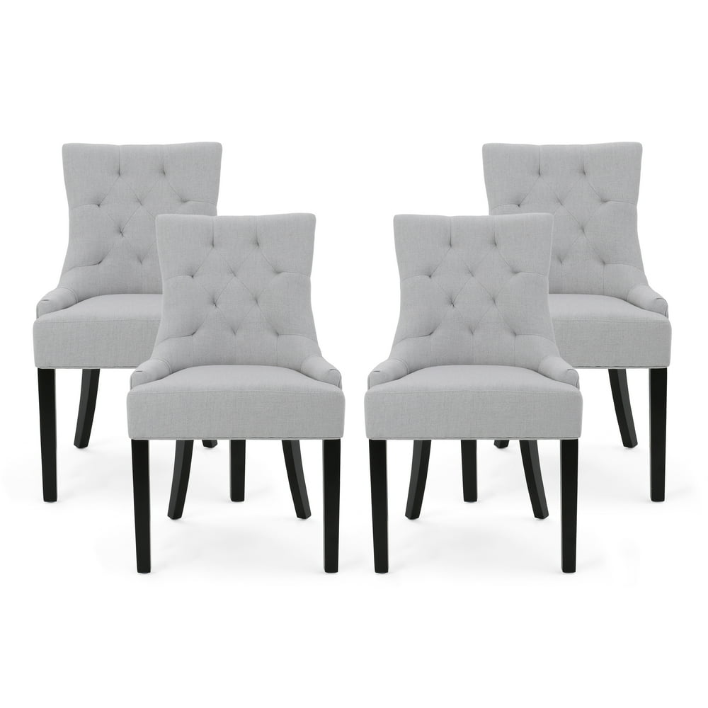 Noble House Tyler Contemporary Tufted Fabric Dining Chairs, Set of 4