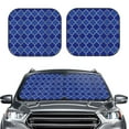 thumbnail image 2 of Haiem Blue Gold Grid Lantern Shapes Car Windshield Sun Shade (2 Pieces) Foldable Windshield Sun Shade Car Accessories for Truck SUV Pickup-Large, 2 of 7
