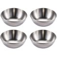 thumbnail image 1 of Tazones de acero inoxidable WEIHJMXG para salsas platos redondos 4 piezas, 1 of 5
