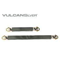 VULCAN Car Tie Down Axle Strap with Wear Pad - 3-Ply Stiff - 2 Inch x 36 Inch - Silver Series - 3,300 Pound Safe Working Load