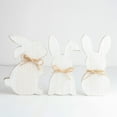 thumbnail image 5 of Easter Bunny Wooden Sign Decoration,White Easter Bunny Wooden Table Centerpieces with Jute Rope,White Rabbit Shaped Woodboard Ornament for Table,Shelf,Bookcase,Fireplace Home Decoration, 5 of 7