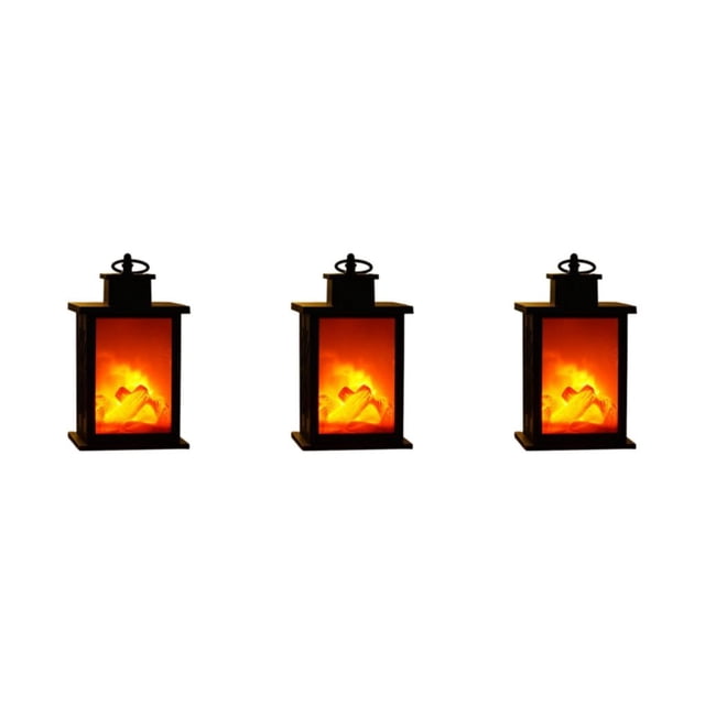 Bewildely Chimenea LED portátil Linterna Lámpara de efecto de fuego sin llama para Home Garden M Square Type1 NO1