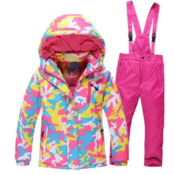 Boys/Girls Ski Suit Waterproof Pants+Jacket Set Winter Sports Thickened Clothes