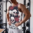 thumbnail image 5 of Daiia Gothic Skulls And Roses Printed Men's Quick Dry Fit Muscle Tank Top Slim-Fit Tank Workout Tank Top Lightweight Sports Tank Top-X-Large, 5 of 7
