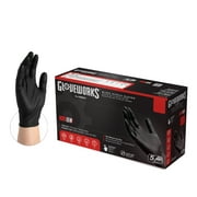 GLOVEWORKS Black Nitrile Industrial Disposable Gloves 5 Mil Medium 100
