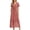 K115-Pink, variant on Ailaofu Summer Women's Fashionable Long Dress, V Neck High Waisted Solid Color Short Sleeve Dress, with Pockets