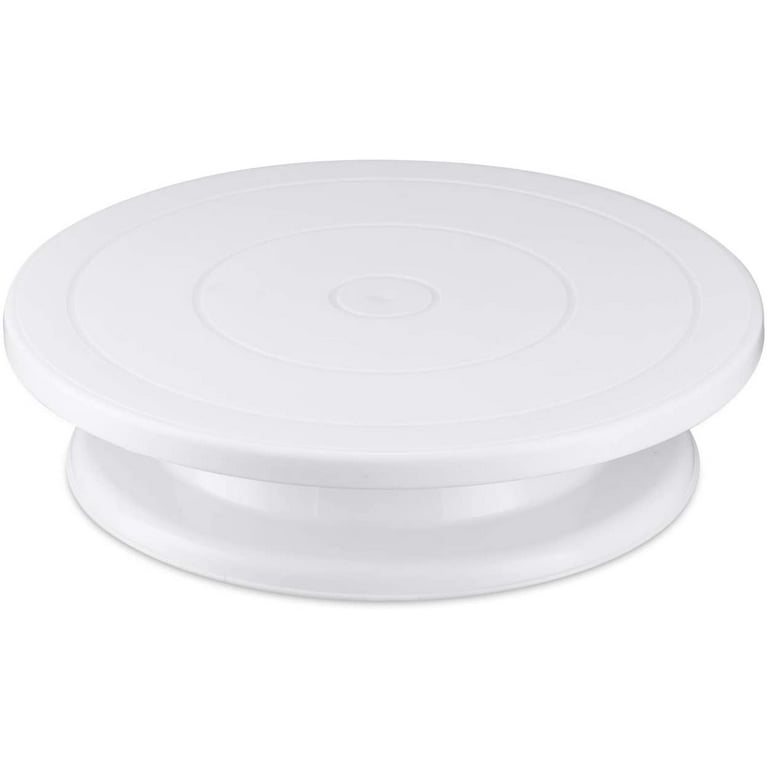 11 Inch Rotating Cake Turntable, Turns Smoothly Revolving Cake Stand Cake  Decorating Kit Display Stand Baking Tools Accessories Supplies for Cookies  Cupcake (White),Basic White,F111645 