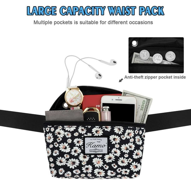 HAWEE Fanny Packs for Women Slim Yet Spacious Waist Pack with Headphone Cord Access Lightweight Fannie Hip Bag Great for Hiking Walking Biking Running Travel Walmart Business Supplies