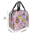 thumbnail image 2 of Picia Cartoon Donuts Printed Lunch box Lunch bag for Men Women Large Capacity Lunchbox Reusable Lunch Bags Insulated Lunch Bag Lunch Box Cooler, 2 of 6