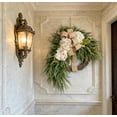 thumbnail image 6 of Bohemian Hydrangea Wreath for Front Door – 18 x 24 Inch Artificial Spring Wreath with Linen Bow & Greenery for Porch & Home Decor, 6 of 7