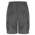 thumbnail image 3 of Havenre Men's Cargo Shorts Button Elastic Waistband Casual Relaxed Fit Stretch Work Shorts with Multi-Pockets Gray XXXL, 3 of 8