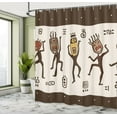 thumbnail image 5 of Ambesonne Tribe Shower Curtain, Cartoon Prehistoric Native, 69"Wx70"L, Army Green Yellow, 5 of 5