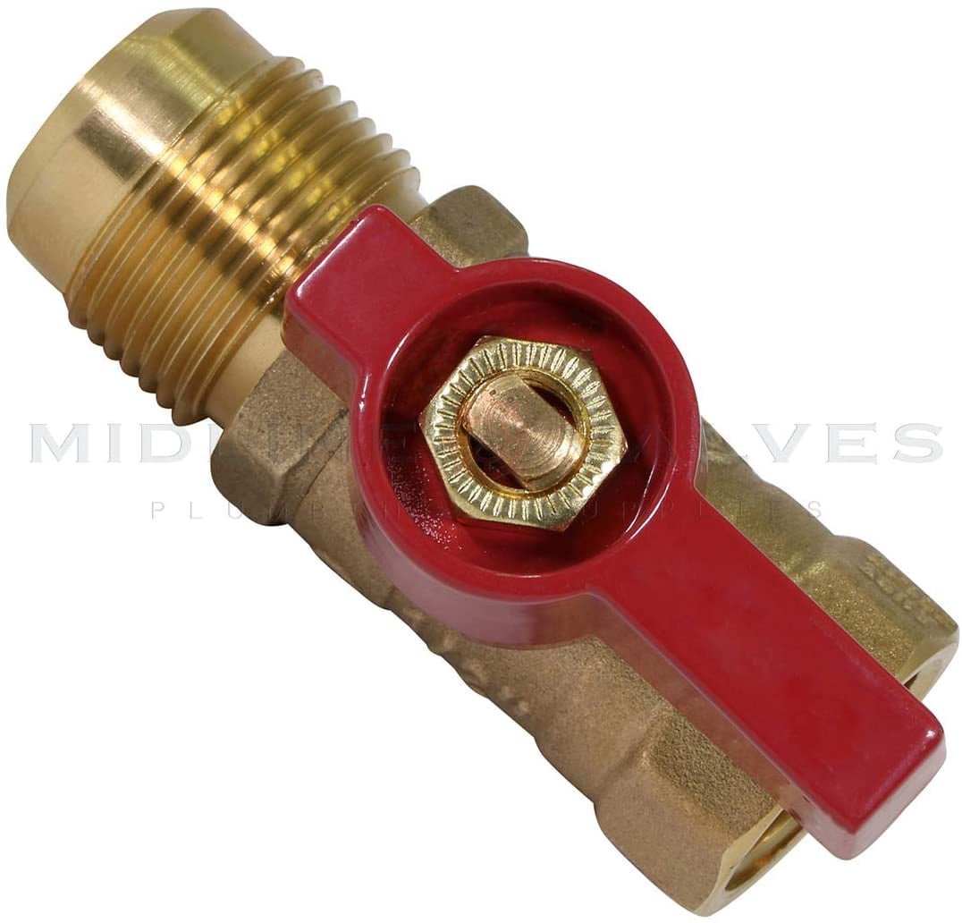 Midline Valve LxF3458GAS-5 Premium Brass Gas Ball Valve, with 5/8 in. x 3/4 in. Flare x FIP Connections (Pack of 5)
