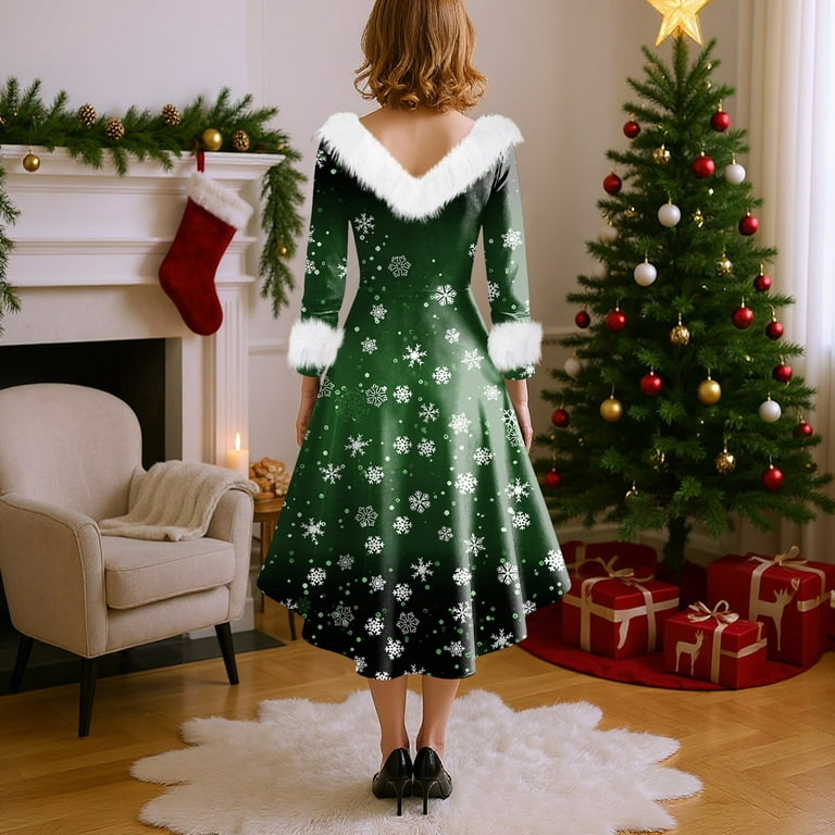 green holiday midi dress Haptics Holiday Green Overlap Ruffle V Neck Midi Dress Size M