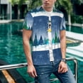 thumbnail image 6 of Lsque Christmas Trees Pattern Mens Polo Golf Shirts Funny Graphics Shorts Sleeve Button Shirts Baseball T-shirt-Medium, 6 of 7