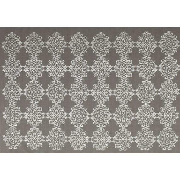 Ahgly Company Machine Washable Indoor Rectangle Contemporary Dark Goldray Area Rugs, 4' x 6'