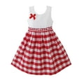 thumbnail image 1 of Robe Fille Rouge Tartan Robe d'Été Vêtements Enfants Nouveau 6-6 Ans, 1 of 4