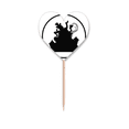 thumbnail image 1 of Clown Castle Amusement Park Black Outline Toothpick Flags Heart Lable Cupcake Picks, 1 of 3