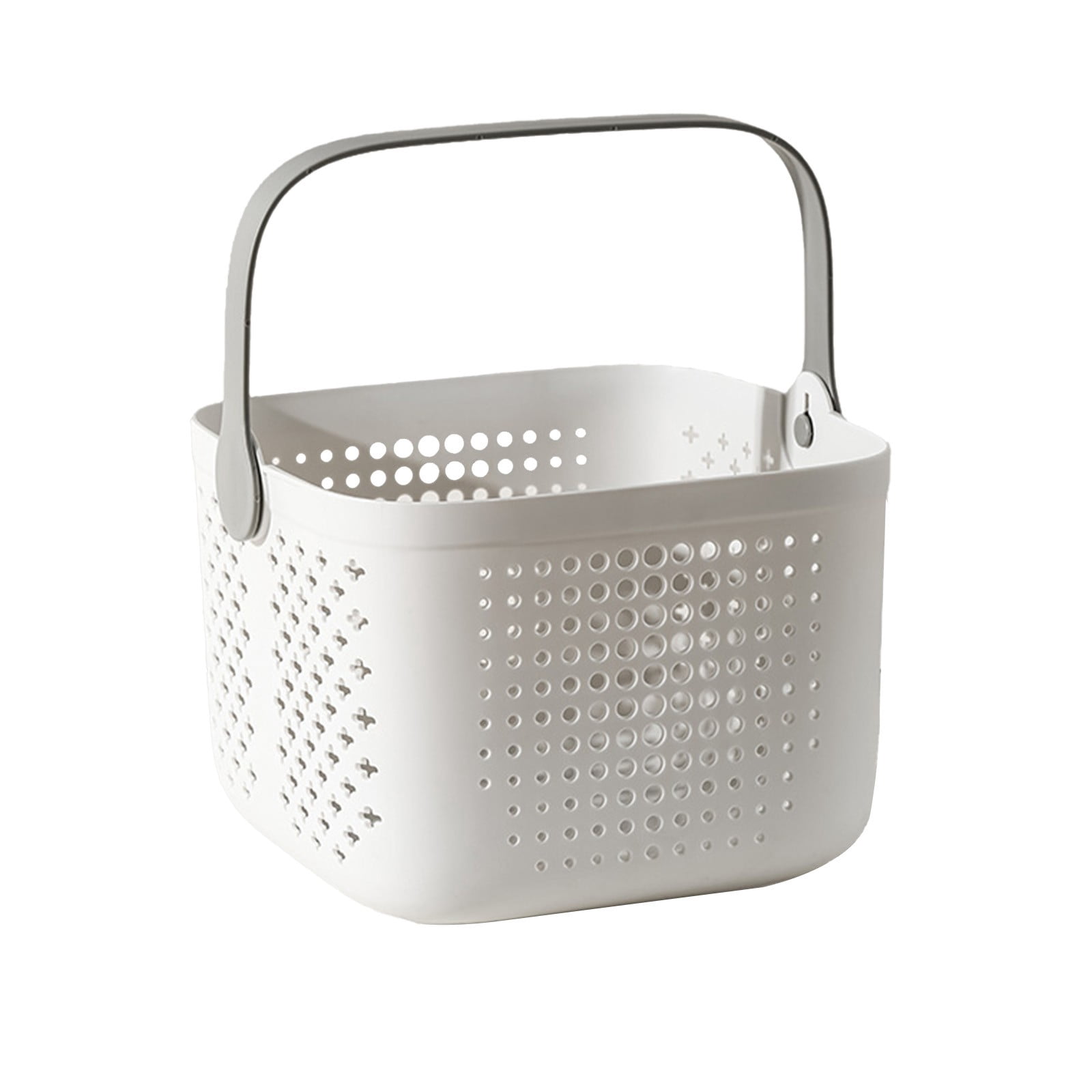 Luxury Handheld Bath Basket for Bathroom Wash and Storage Square Drainage Design with Handle for Shower Spa Organization Holds Shampoo Soap Lotion Cosmetics