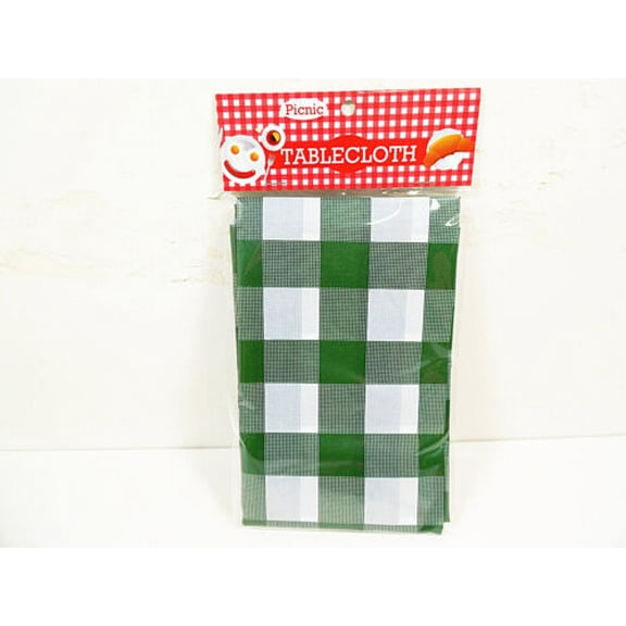 Plaid Checkered Picnic Tablecloth 70" x 50" Green Tablecloths Reusable